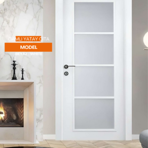 Camlı Yatay Çıta Model (Beyaz / White)